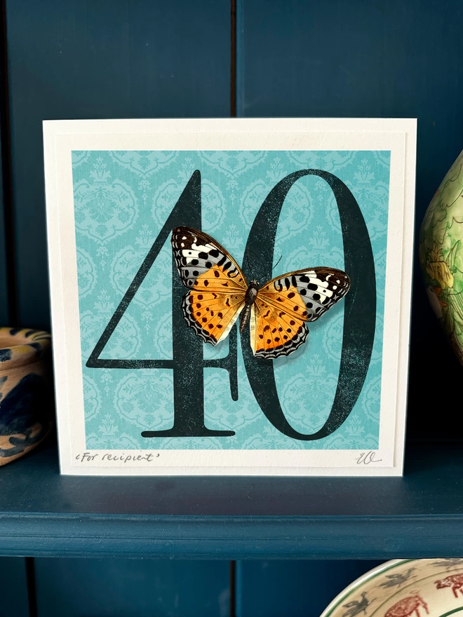 80th birthday butterflygram displayed in home