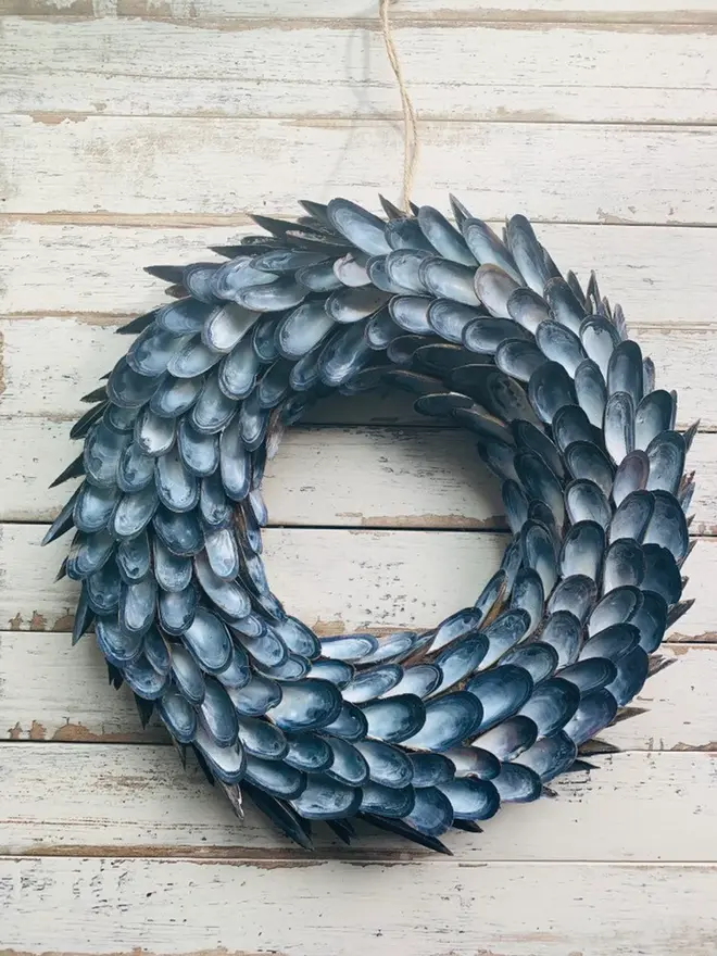 Extra Large Mussel Shell Wreath