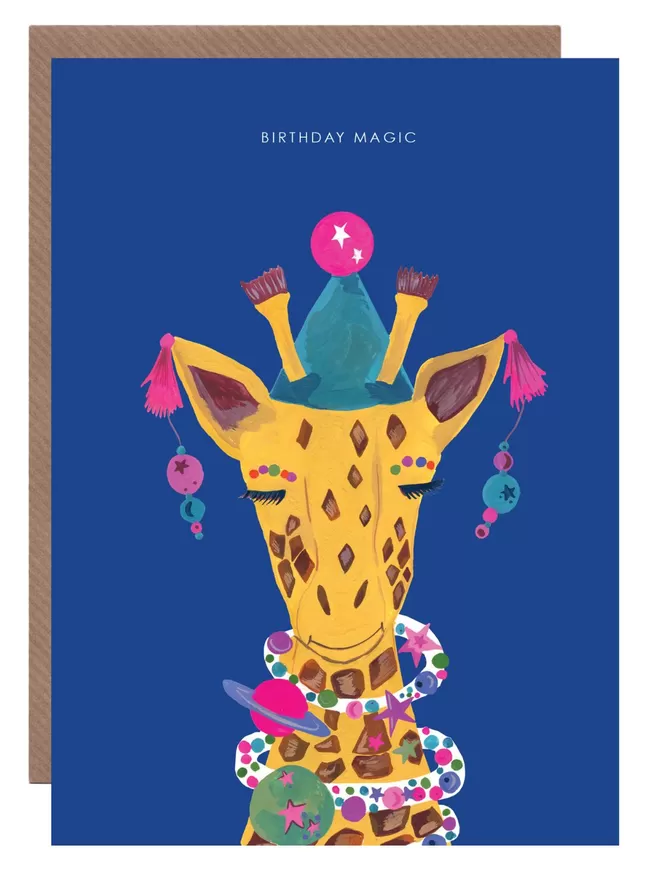 Magic Party Giraffe Birthday Card