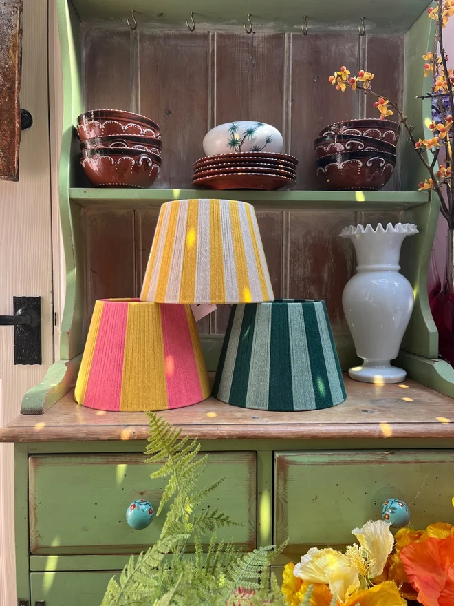 Forest The Forest And Sage Green Stripe String Lampshade