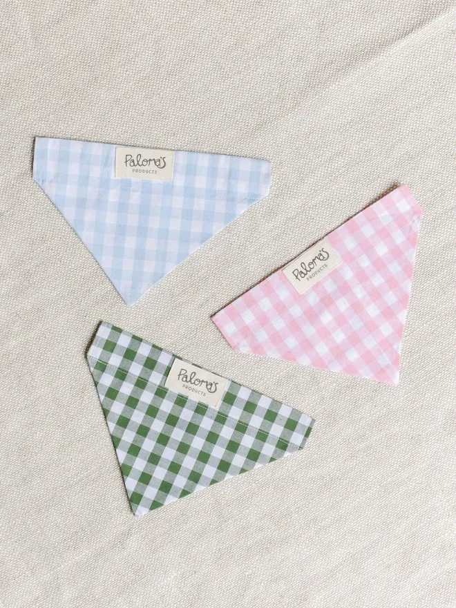 Handmade Gingham Dog Bandana