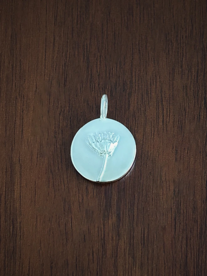 Sterling Silver Daisy Coin Charm