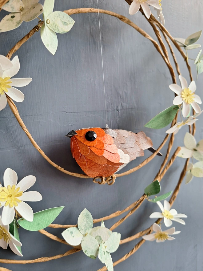 VRobin on a floral wreath 3