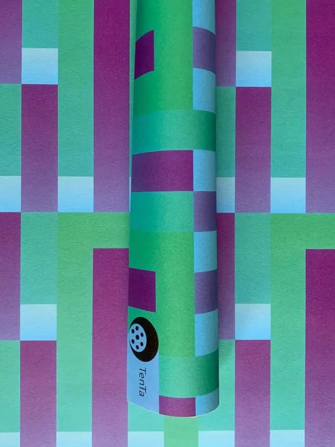 Geometric Pattern Wrapping Paper, on a wallpaper background. 