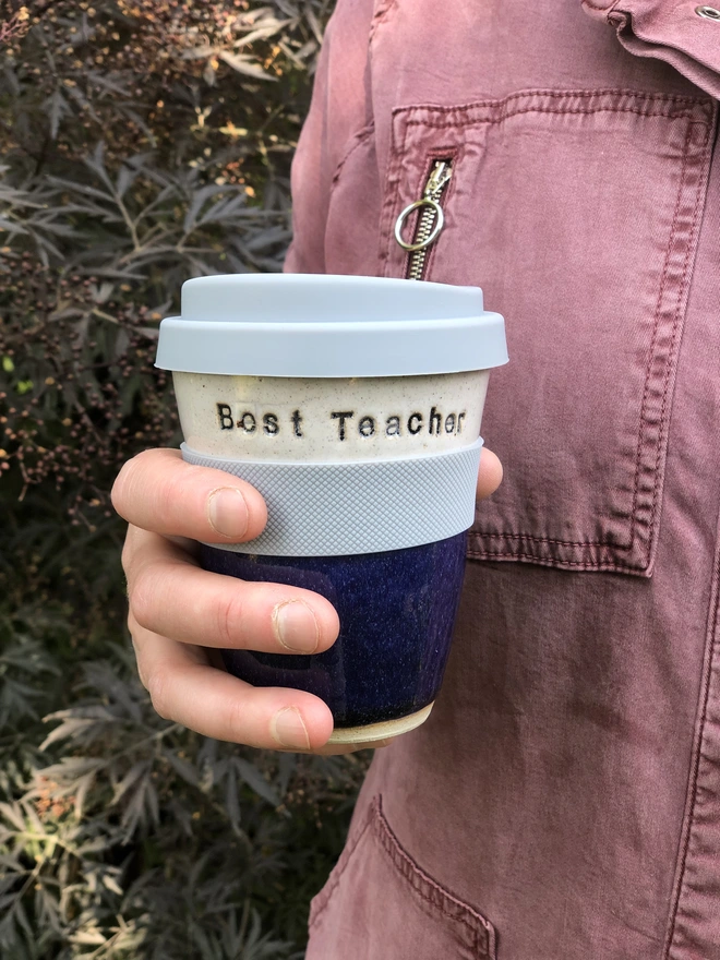 best teacher ceramic travel mug