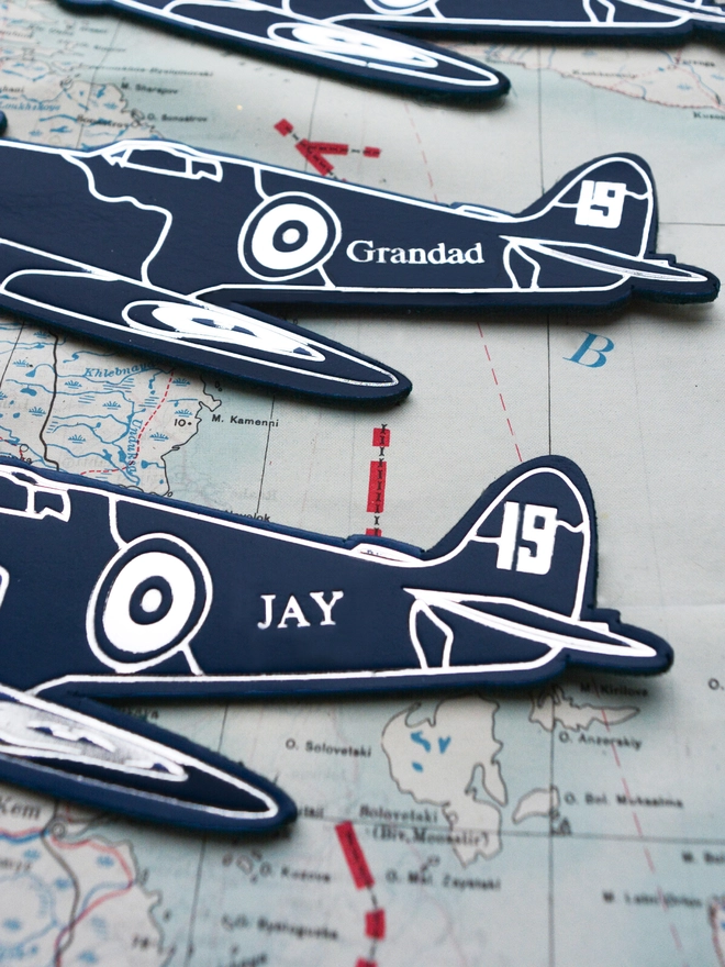 blue leather and silver spitfire bookmark by natthakur