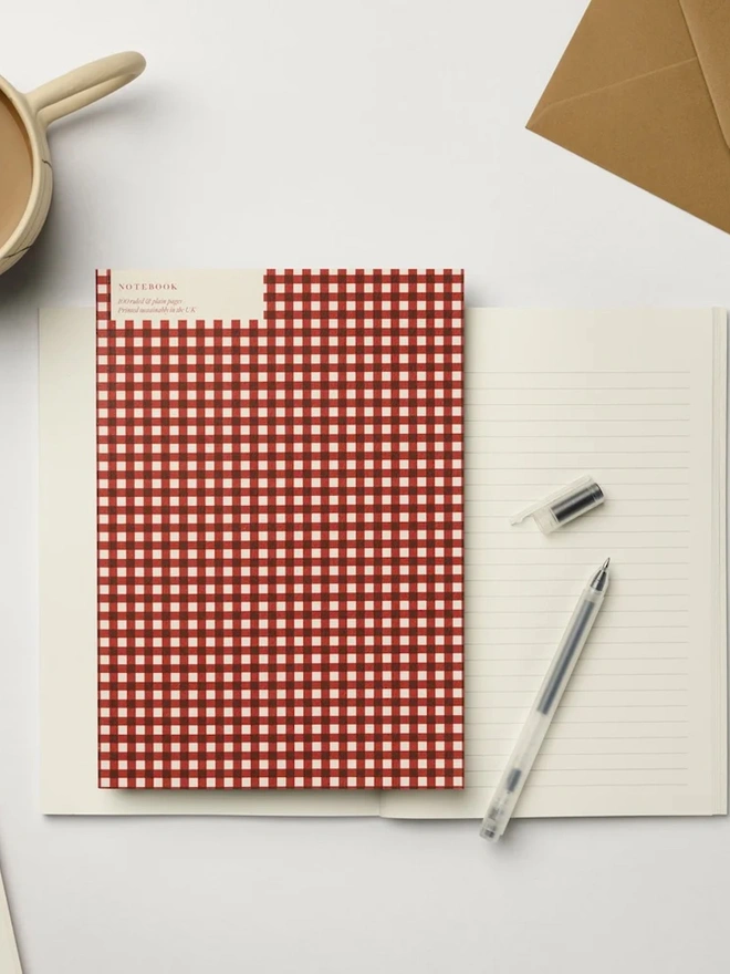 Red Gingham Notebook