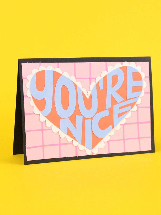 'You're Nice' Orange Collaged Card