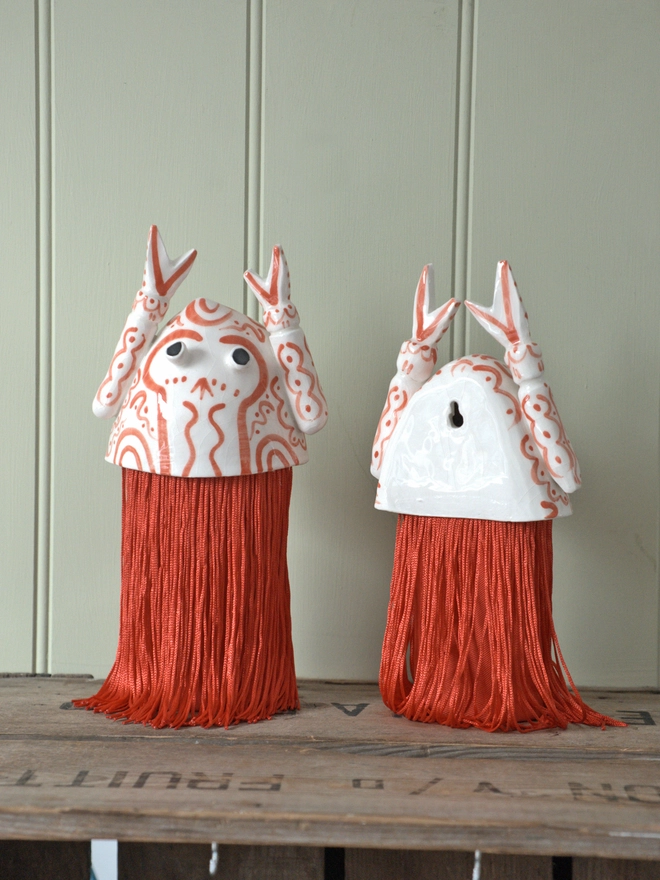 red, lobster, wall hanging, ceramic