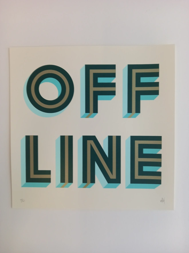 'I Wish You Were Here' Offline Square Screenprint