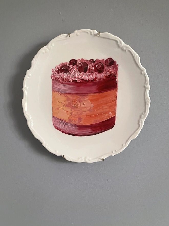 orange and pink gateau painting