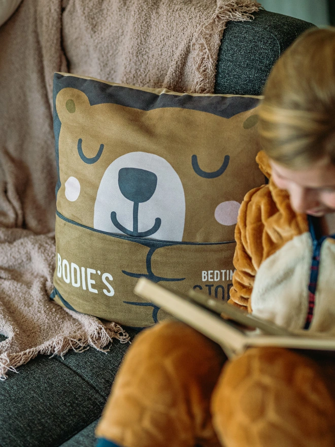 Hug and Fable reading cushion for children