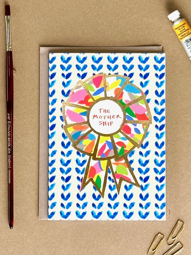 'The Mothership' Rosettes Greetings Card 