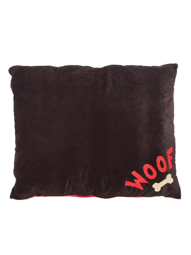 Corner Woof Dog Bed in Chocolate Brown Faux-Suded
