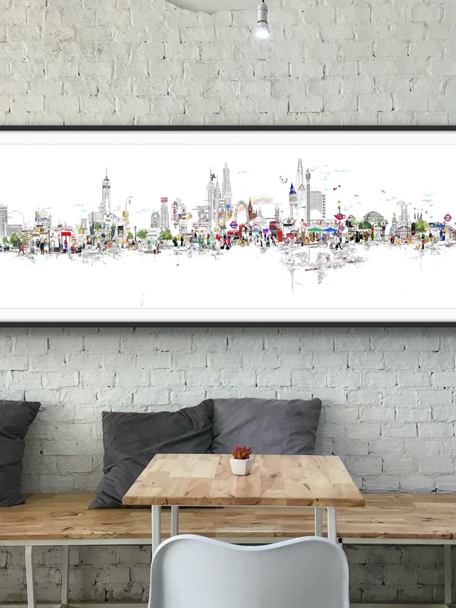 London To New York Panoramic View 2022 Print