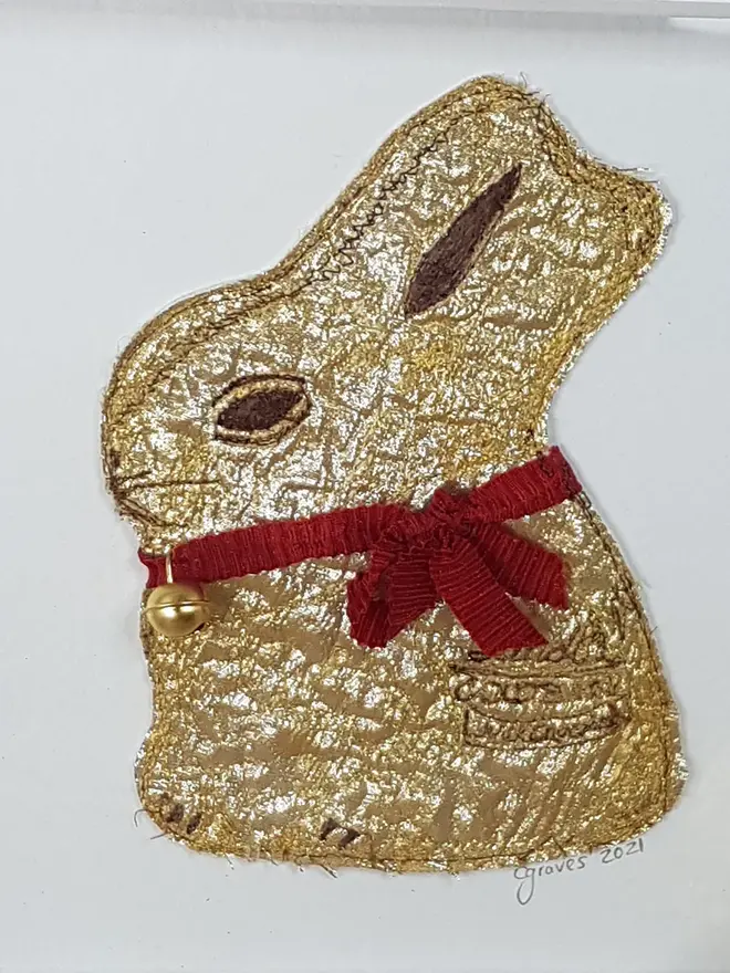 Lindor Lindt Chocolate Bunny Embroidery Wall Art