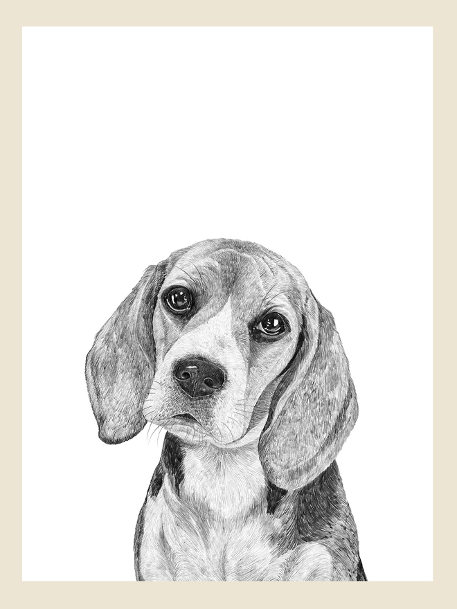 Artwork of beagle art print