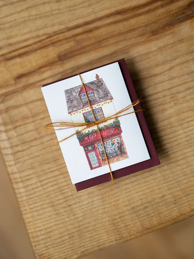 festive shop fronts concertina card