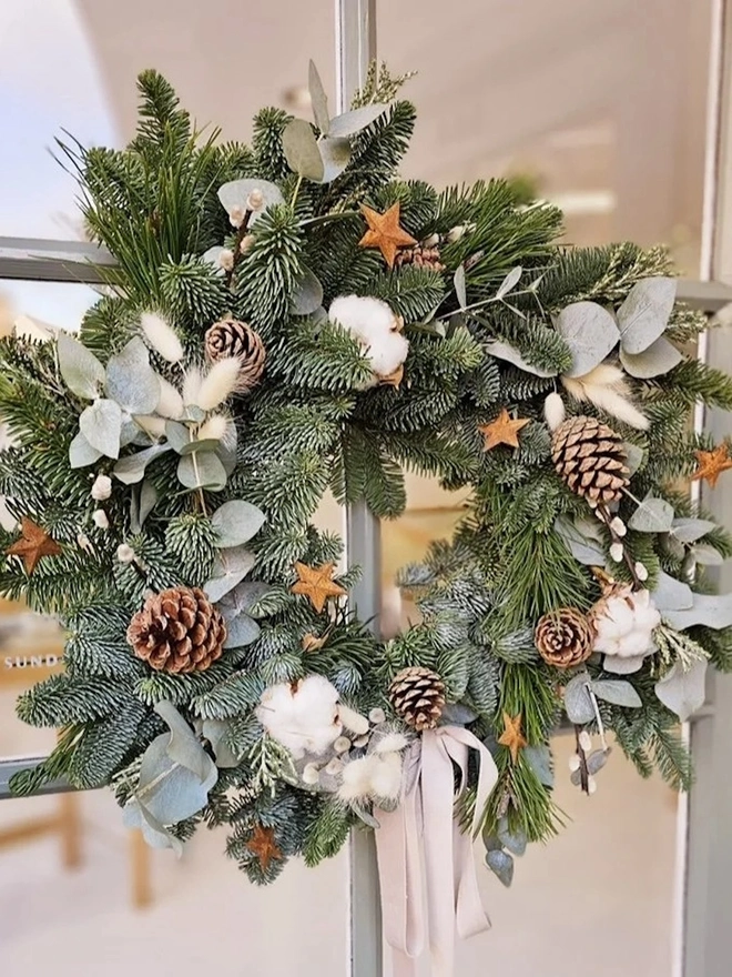 A Starry Night Christmas Wreath