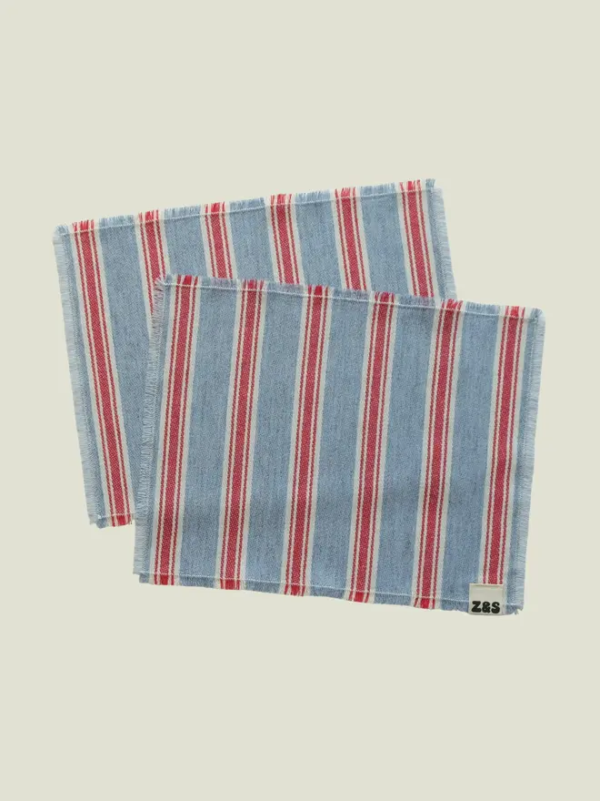 Blue Raspberry Placemats. A set of two placemats.