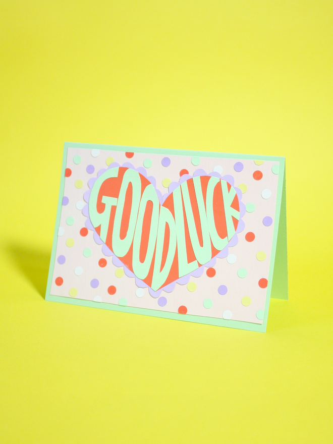 'Good Luck' Handmade Collaged Card