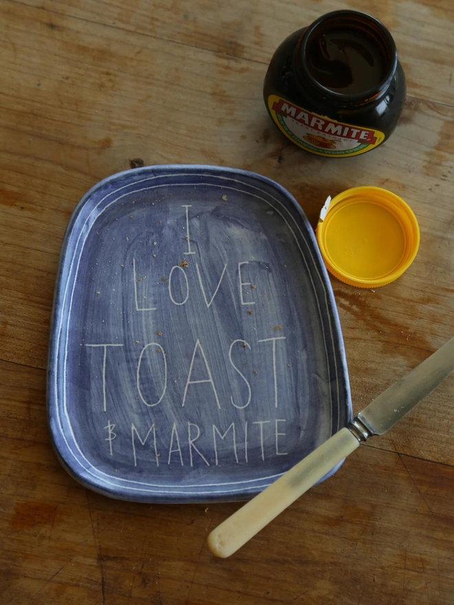 I Love Toast & Marmite Plate