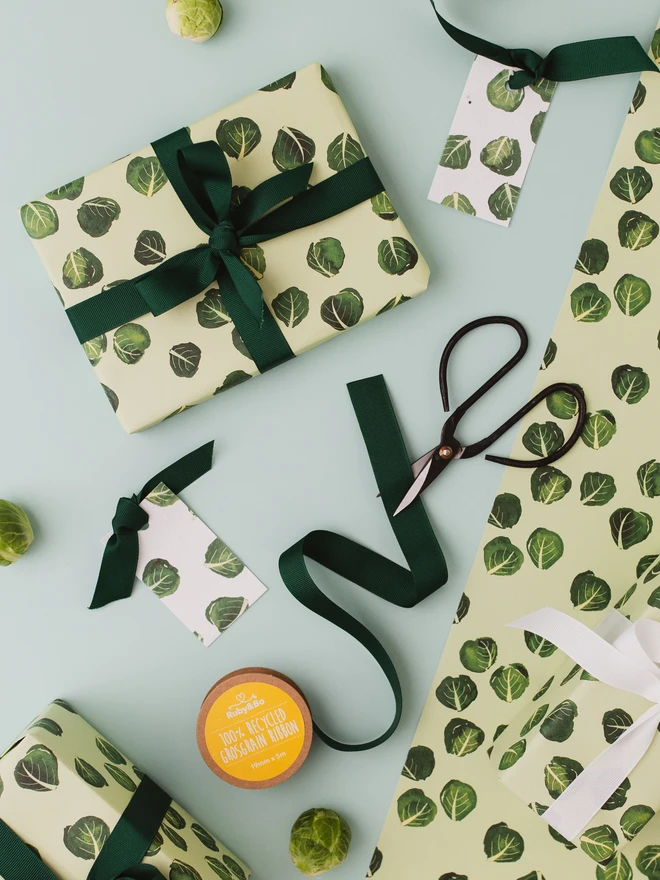 Ruby & Bo Brussel Sprout Wrapping Paper