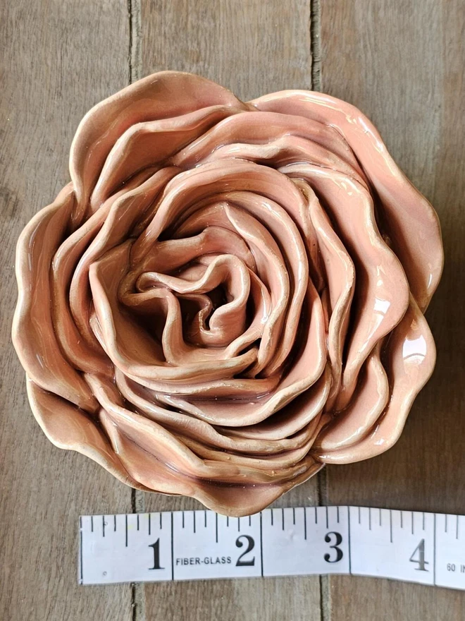 melon pink peach orange salmon wall decor ceramic flowers pottery sculpture art 3d everlasting flowers gift for ceramic lovers collectors