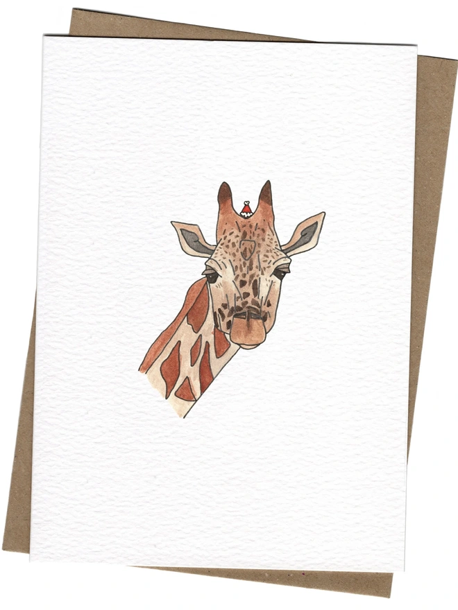 Giraffe Christmas Card