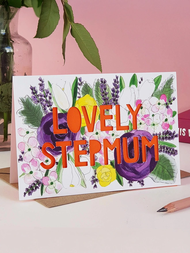 Lovely stepmum paper cut card