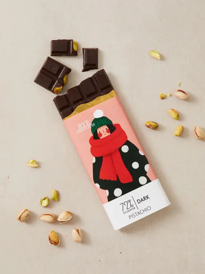 Pistachio Dark Chocolate Bar - 72% Ecuadorian