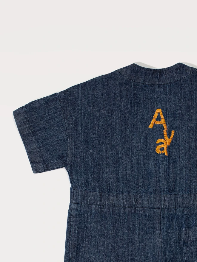 rae baby toddler kids denim overalls personalised boilersuit