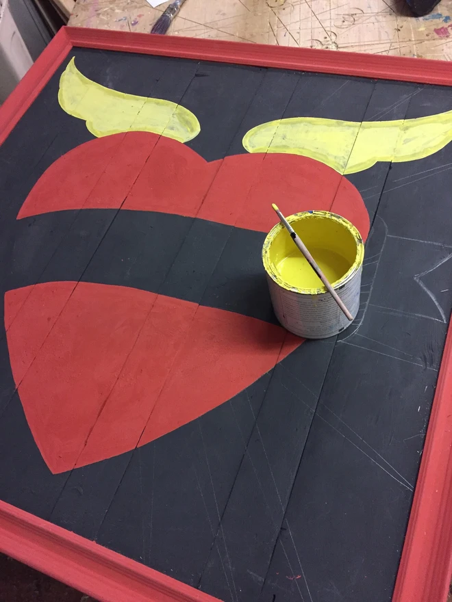 heart wings personalised light up sign