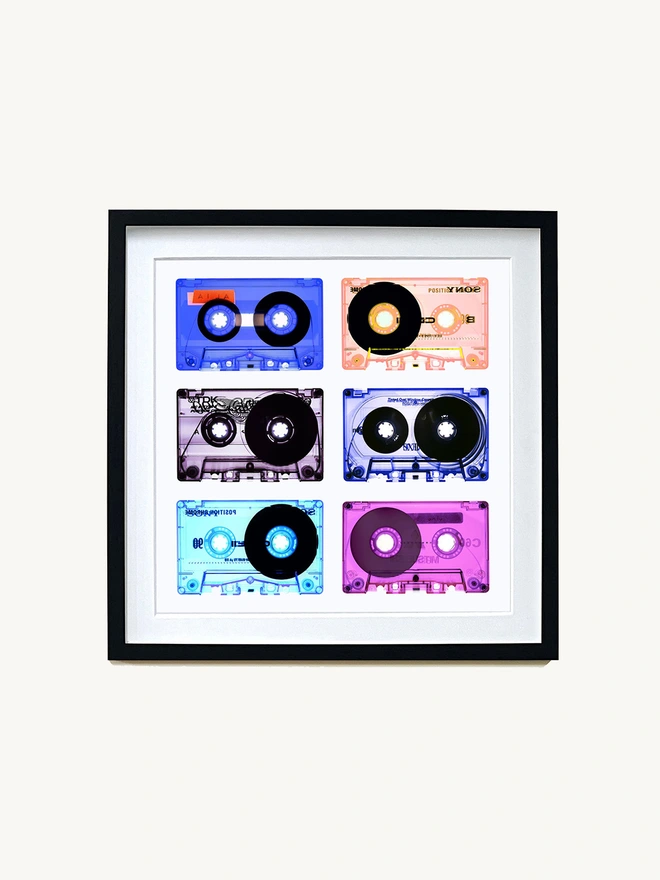 Tape Collection Pop Art Print Framed in Black