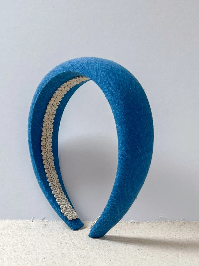 Indigo Blue Hand Dyed Padded Headband for Summer Outfits