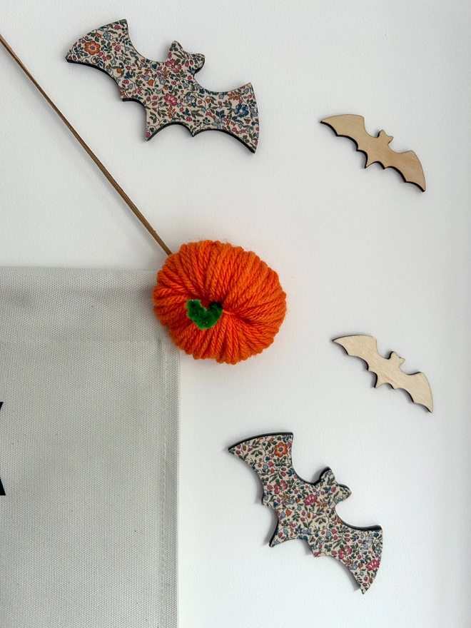 Pumpkin detail on a Trick or Treat halloween banner 