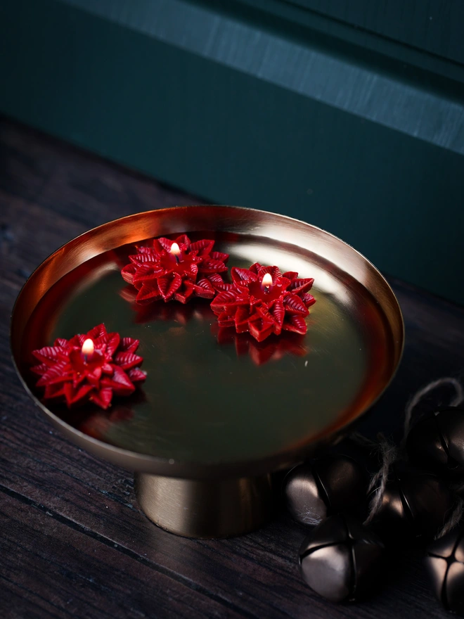 Christmas Poinsettia Floating Candle Collection