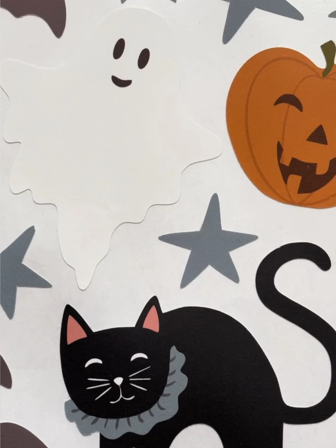 Halloween sticker close up