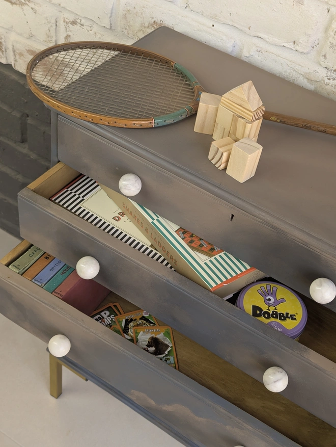 games storage chest of drawers cloud theme 