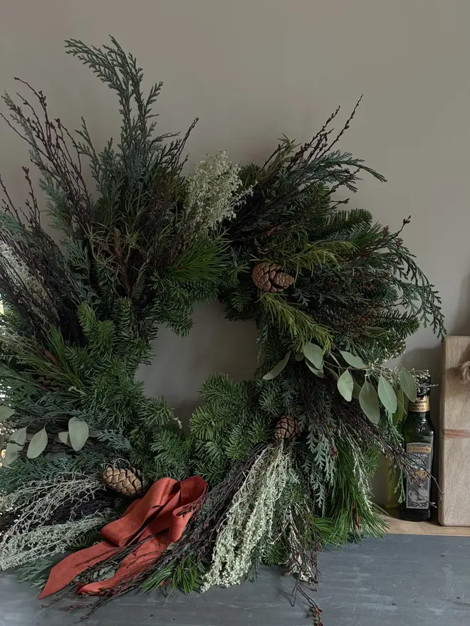 Wispy Winter Greens Luxury Christmas Wreath