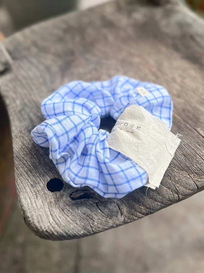 Linen Hair Scrunchie Hair Tie For Women