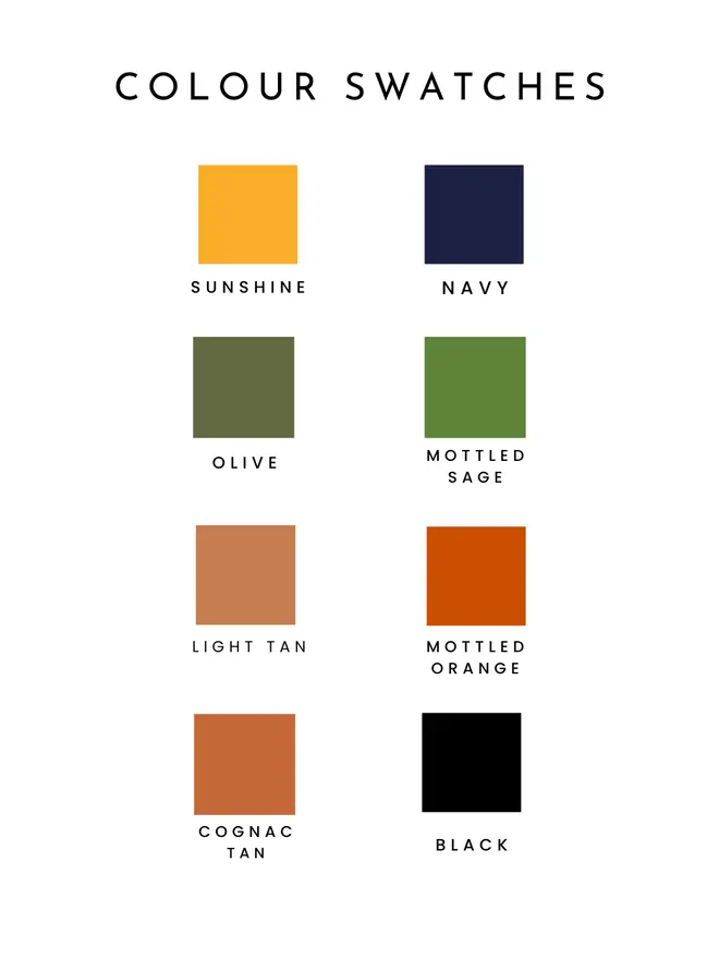 leather trainer tag swatches