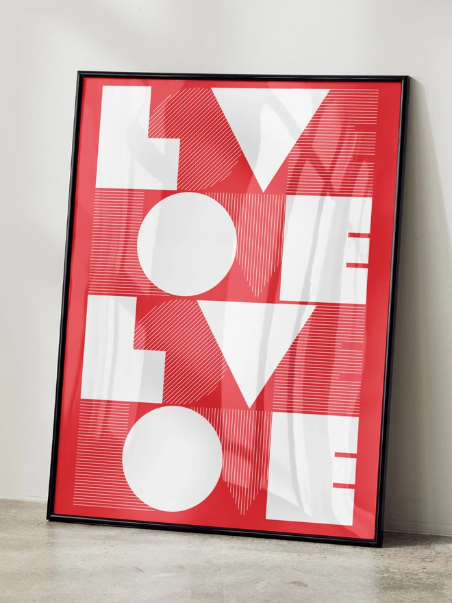 Love Love Love Love Typographic Giclée Print