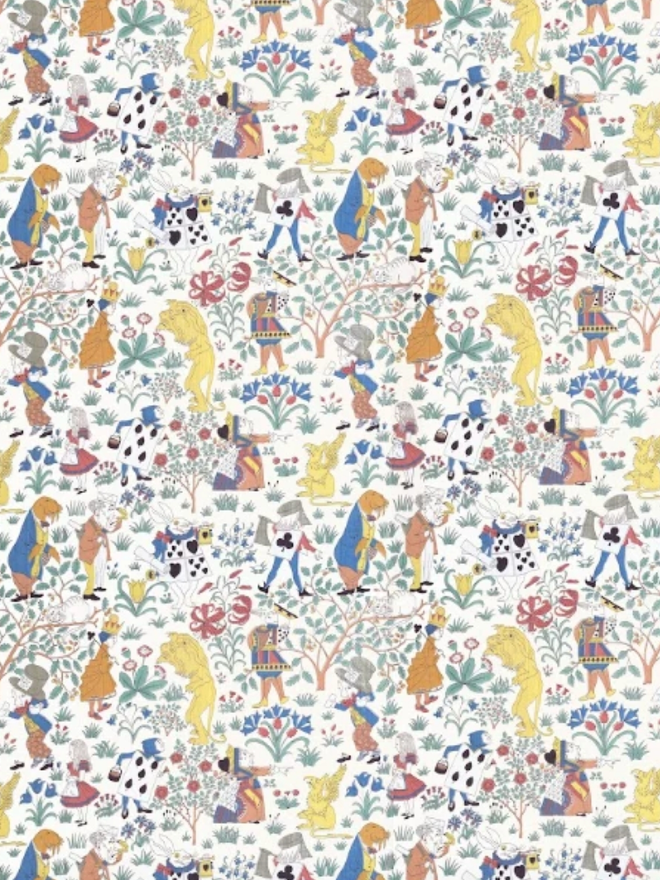 Alice in Wonderland Muslin. A muslin with an Alice in Wonderland themed design.