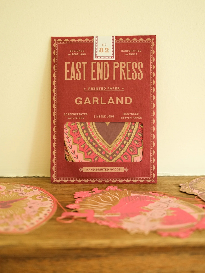 Saint Valentine Heart Sewn Garland