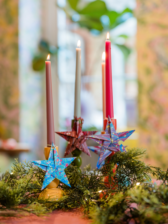 Marbled star decorations