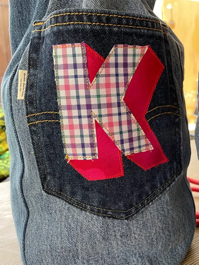 Denim Bag With Initial