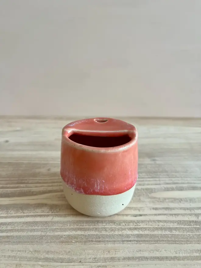 Handmade Ceramic Travel Cup Pink Glaze