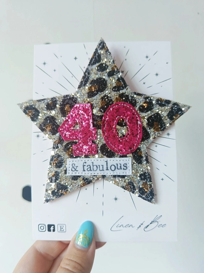 Glitter Star Theme Birthday Badge