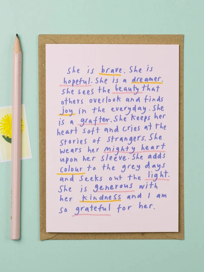 'She Is Brave' Greeting Card